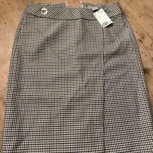 H&M Black & White Houndstooth Pencil Skirt